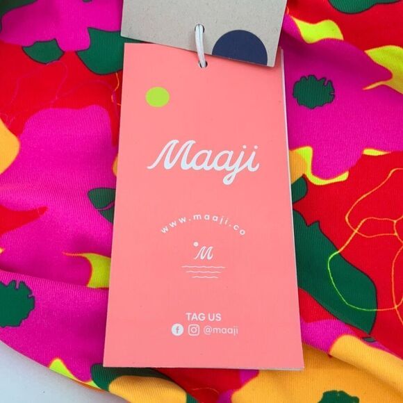 NWT Maaji Multicolor Aurora Crayon Flower Cutout One Piece Swimsuit Size 16 - Picture 5 of 8